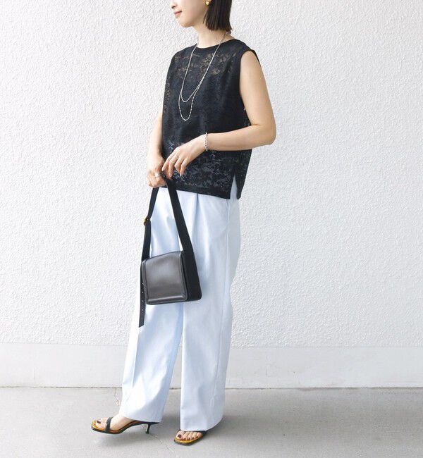 SHIPS for women「〈手洗い可能〉オーガニック コットン レース ノースリーブ プルオーバー」|タンクトップ|