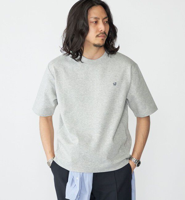 SHIPS「【WEB限定】SHIPS: テレワーク ビズ ワンポイントロゴ ポンチ Tシャツ」|Tシャツ・カットソー|グレー