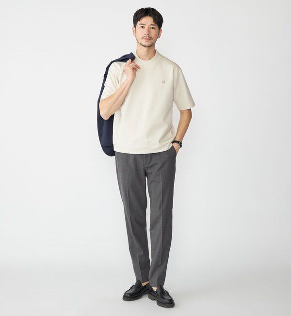 SHIPS「【WEB限定】SHIPS: テレワーク ビズ ワンポイントロゴ ポンチ Tシャツ」|Tシャツ・カットソー|