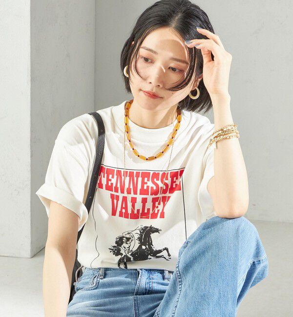 SHIPS for women「【SHIPS別注】TENNESSEE:イージー ショート スリーブ TEE」|Tシャツ・カットソー|オフホワイト