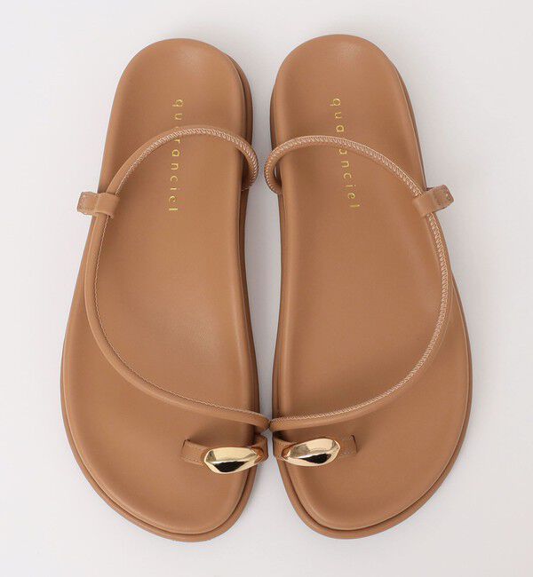 quaranciel「《一部追加予約》quaranciel: メタル サムリング ストラップ プラットフォーム サンダル」|サンダル|