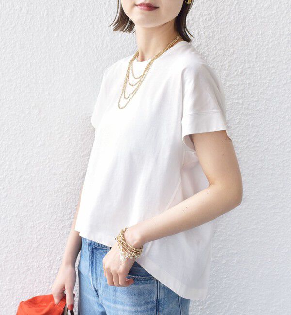 SHIPS for women「〈接触冷感 / UVカット〉コクーン フレンチ スリーブ プルオーバー」|Tシャツ・カットソー|ホワイト