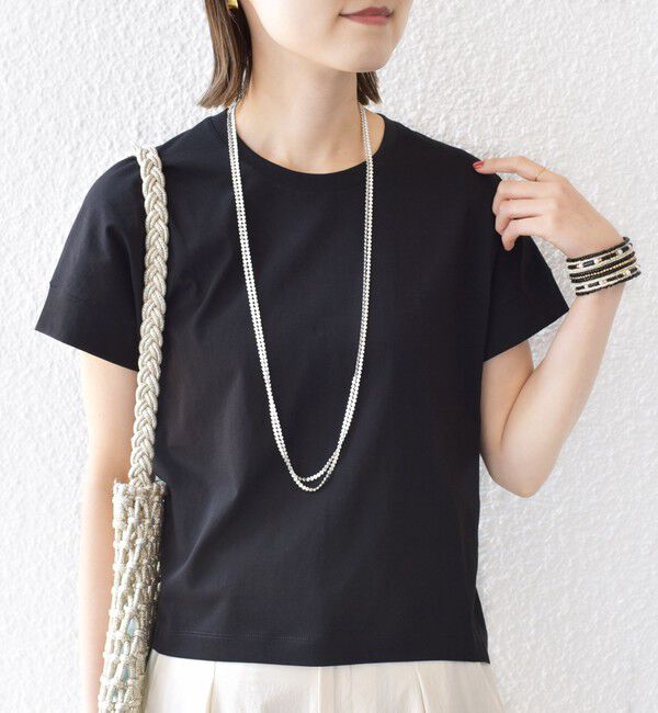 SHIPS for women「〈接触冷感 / UVカット〉コクーン フレンチ スリーブ プルオーバー」|Tシャツ・カットソー|ブラック