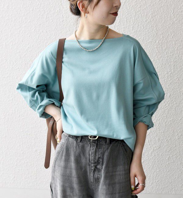 SHIPS any「SHIPS any:〈接触冷感/汗染み防止加工/洗濯機可能〉ボートネック ワイド ロンTEE」|Tシャツ・カットソー|
