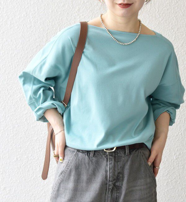 SHIPS any「SHIPS any:〈接触冷感/汗染み防止加工/洗濯機可能〉ボートネック ワイド ロンTEE」|Tシャツ・カットソー|