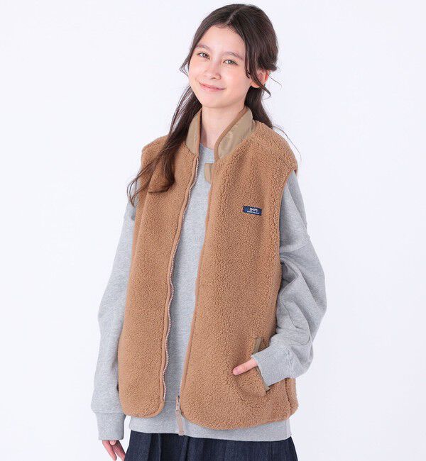 SHIPS KIDS「SHIPS KIDS:140～160cm/〈洗濯機可能〉ボア リバーシブル ベスト」|ダウンベスト・ベスト|