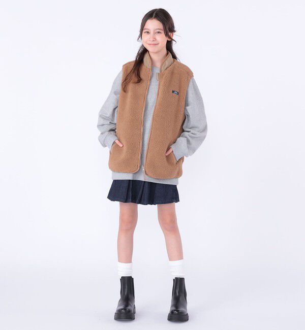 SHIPS KIDS「SHIPS KIDS:140～160cm/〈洗濯機可能〉ボア リバーシブル ベスト」|ダウンベスト・ベスト|