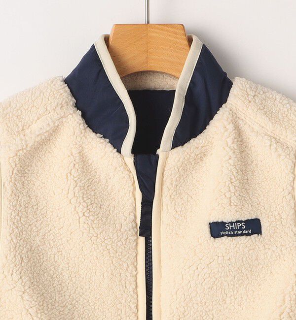 SHIPS KIDS「SHIPS KIDS:100～130cm/〈洗濯機可能〉ボア リバーシブル ベスト」|ダウンベスト・ベスト|