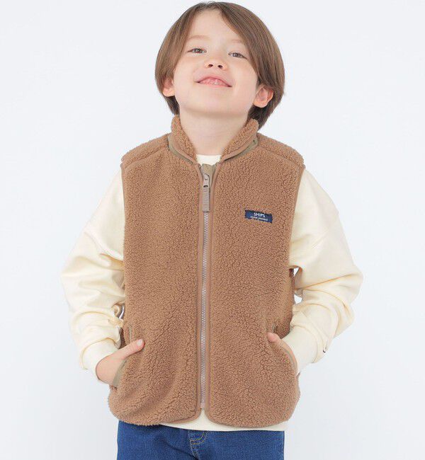 SHIPS KIDS「SHIPS KIDS:100～130cm/〈洗濯機可能〉ボア リバーシブル ベスト」|ダウンベスト・ベスト|
