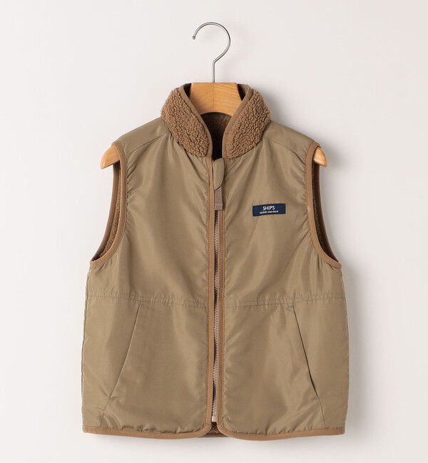 SHIPS KIDS「SHIPS KIDS:100～130cm/〈洗濯機可能〉ボア リバーシブル ベスト」|ダウンベスト・ベスト|