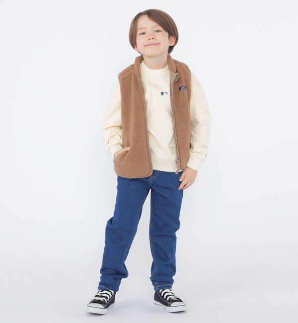 SHIPS KIDS「SHIPS KIDS:100～130cm/〈洗濯機可能〉ボア リバーシブル ベスト」|ダウンベスト・ベスト|