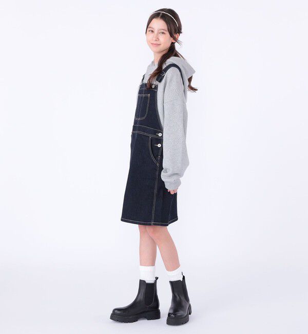 SHIPS KIDS「SHIPS KIDS:140～150cm /デニム オーバーオール スカート」|ジャンパースカート|