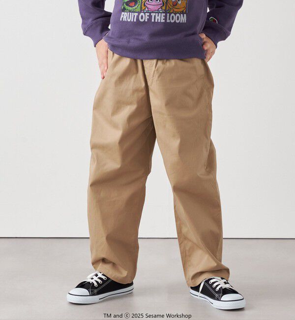SHIPS any「SHIPS any:〈洗濯機可能〉ツイル ストレッチ ワイド カーブ パンツ <KIDS>」|チノ|ベージュ