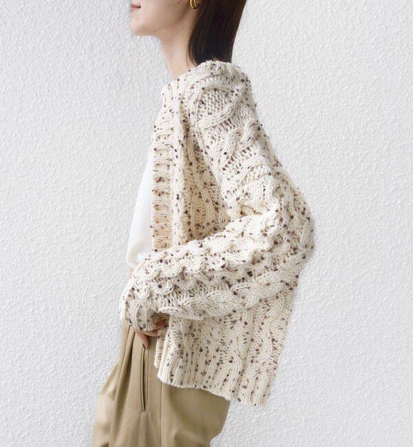 SHIPS for women「【WEB限定】〈手洗い可能〉ネップヤーン ケーブル ニット カーディガン」|カーディガン|