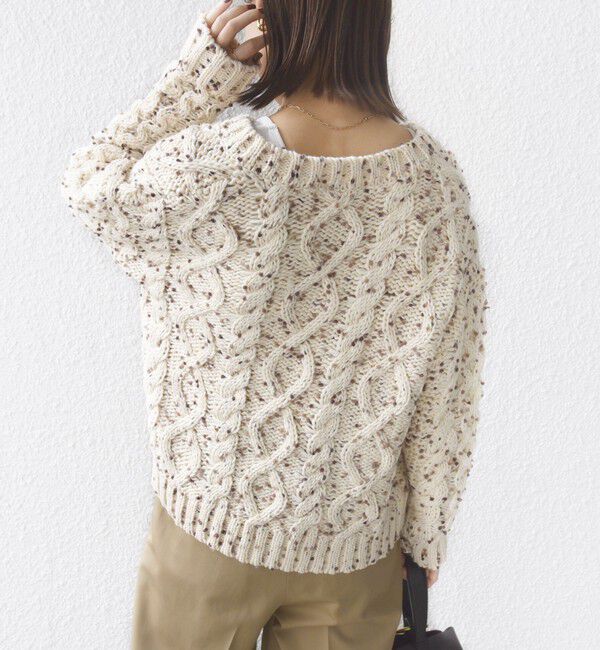 SHIPS for women「【WEB限定】〈手洗い可能〉ネップヤーン ケーブル ニット カーディガン」|カーディガン|