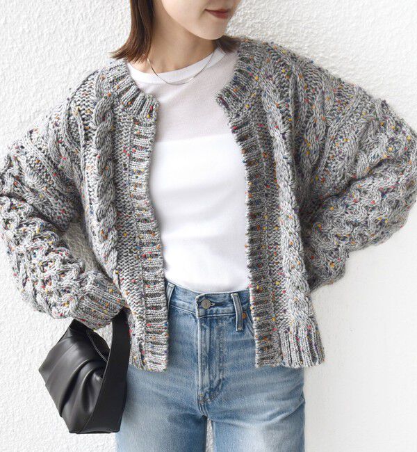 SHIPS for women「【WEB限定】〈手洗い可能〉ネップヤーン ケーブル ニット カーディガン」|カーディガン|