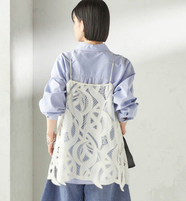 SHIPS for women「〈手洗い可能〉刺繍 スカラップ レース キャミソール」|キャミソール|