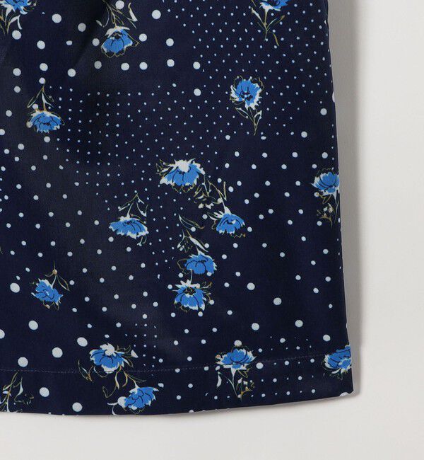 quaranciel「quaranciel: ドット フラワー プリント Iライン ギャザー ワンピース」|ワンピース|