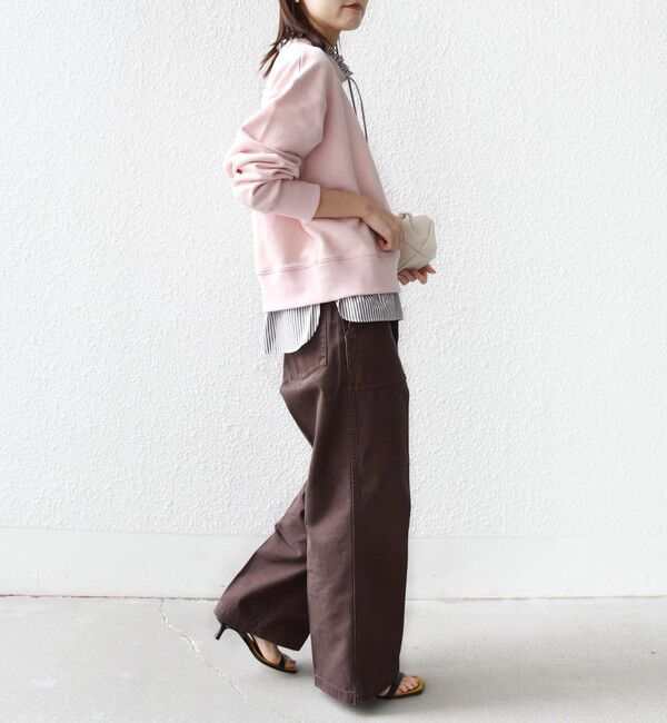 SHIPS for women「【WEB限定】〈手洗い可能〉ブラウス コンビ スウェット プルオーバー」|スウェット・ジャージ|