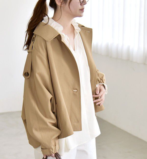 quaranciel「《一部追加予約》quaranciel: ドルマンスリーブ ショート トレンチ コート」|トレンチコート|