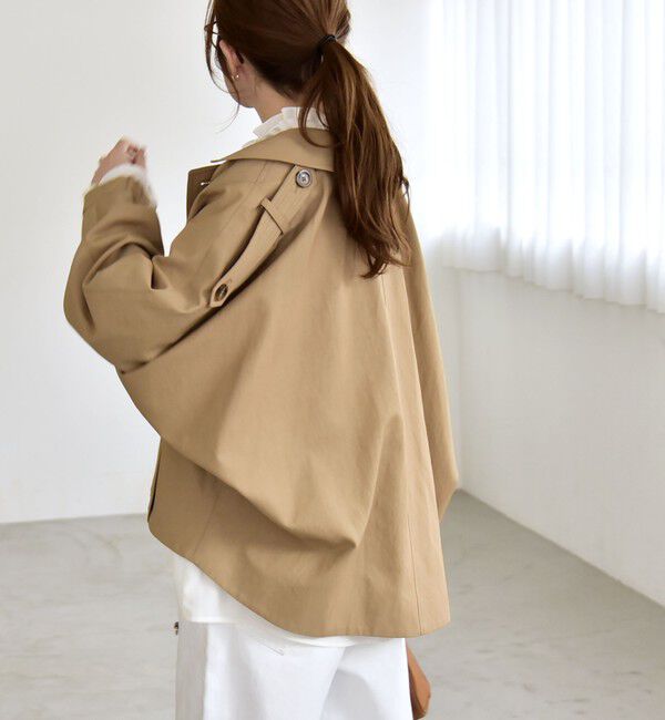 quaranciel「《一部追加予約》quaranciel: ドルマンスリーブ ショート トレンチ コート」|トレンチコート|