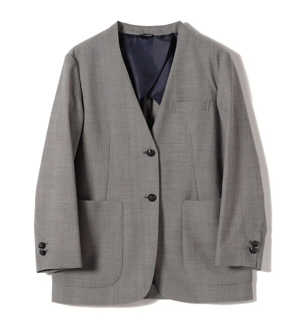SHIPS for women「SHIPS Primary Navy Label:カラー レス ジャケット（グレー）」|ノーカラージャケット|グレー