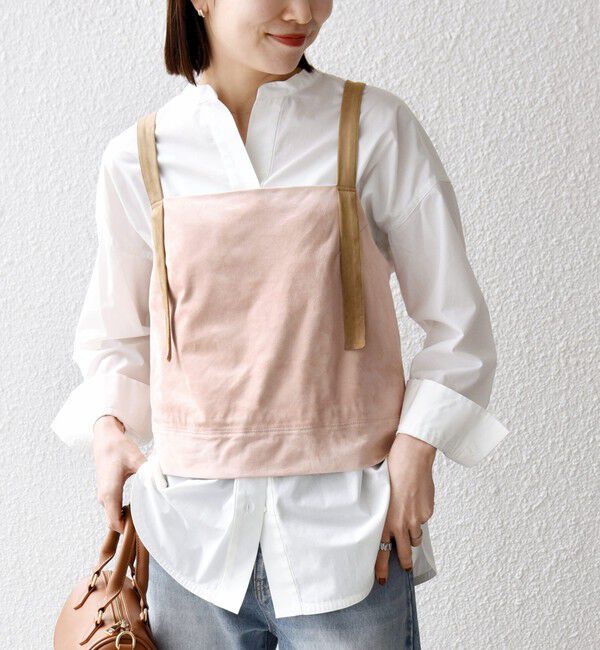 SHIPS any「SHIPS any:〈洗濯機可能〉ポリエステル スエード バイカラー ビスチェ」|ベスト・ジレ|ピンク