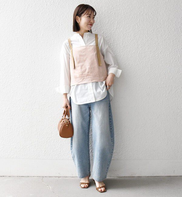 SHIPS any「SHIPS any:〈洗濯機可能〉ポリエステル スエード バイカラー ビスチェ」|ベスト・ジレ|