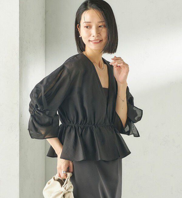 SHIPS for women「【SHIPS別注】troisiemeCHACO:〈手洗い可能〉シアー ボレロ ブラウス（セレモニー対応可）」|シャツ・ブラウス|