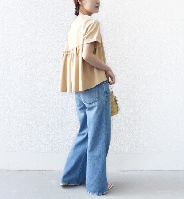 SHIPS for women「【WEB限定】〈接触冷感〉オーガニック コットン バック ギャザー トップス」|Tシャツ・カットソー|