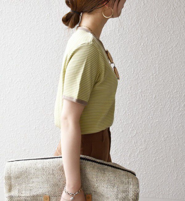 SHIPS any「Healthknit:〈洗濯機可能〉リブ ボーダー TEE」|Tシャツ・カットソー|