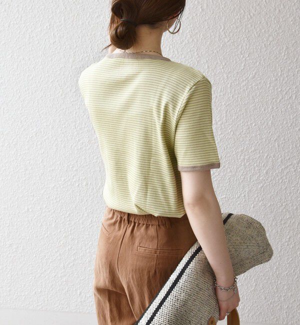 SHIPS any「Healthknit:〈洗濯機可能〉リブ ボーダー TEE」|Tシャツ・カットソー|