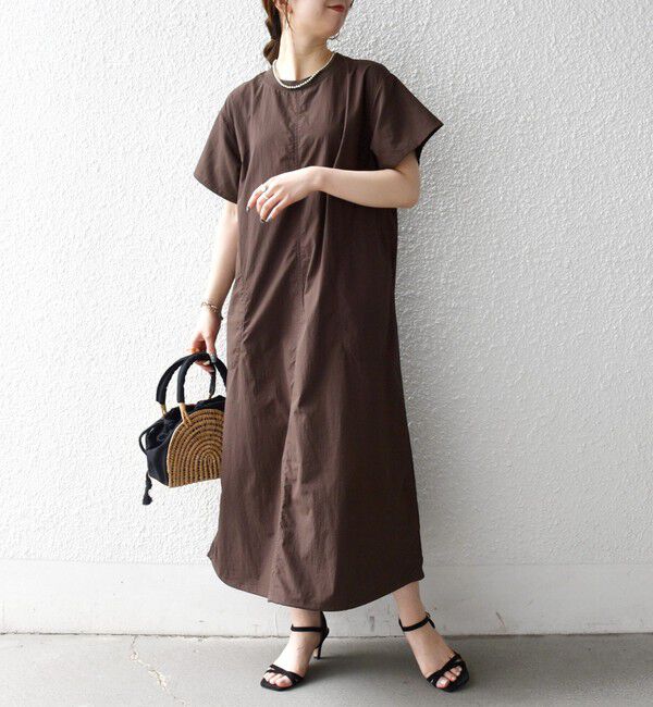 SHIPS any「《予約》SHIPS any:〈多機能/洗濯機可能〉シェルテック ドロスト ロング ワンピース」|ワンピース|