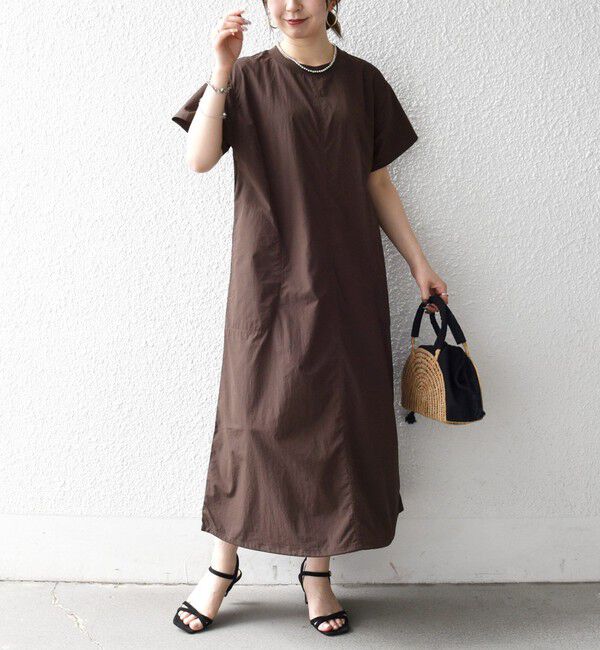 SHIPS any「《予約》SHIPS any:〈多機能/洗濯機可能〉シェルテック ドロスト ロング ワンピース」|ワンピース|