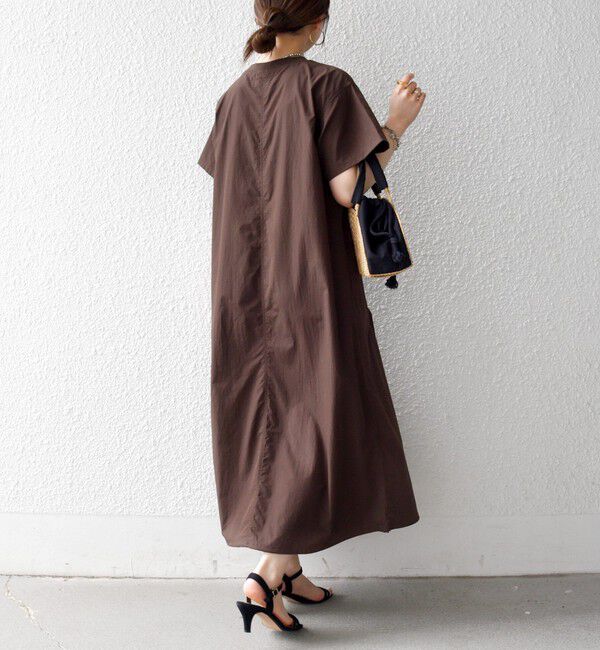 SHIPS any「《予約》SHIPS any:〈多機能/洗濯機可能〉シェルテック ドロスト ロング ワンピース」|ワンピース|