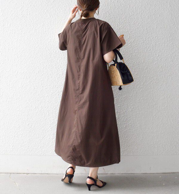 SHIPS any「《予約》SHIPS any:〈多機能/洗濯機可能〉シェルテック ドロスト ロング ワンピース」|ワンピース|