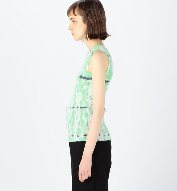 MACPHEE「コットンナイロンリブタイダイプリント ノースリーブプルオーバー」|ニット・セーター|