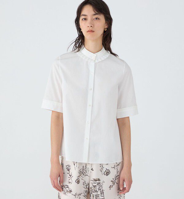 TOMORROWLAND collection「100/2コンパクトブロード ハーフスリーブタックブラウス」|シャツ・ブラウス|