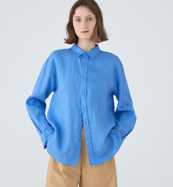 MACPHEE「リネンシャーティング レギュラーカラーシャツ」|シャツ・ブラウス|