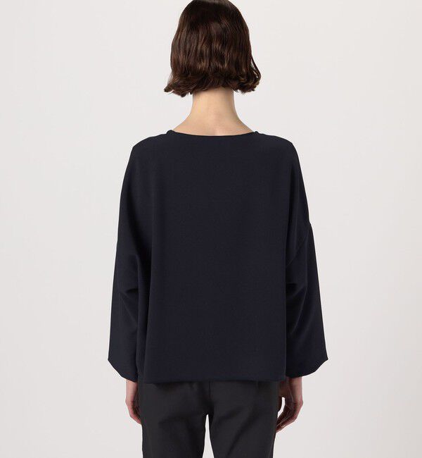 GALERIE VIE「トリアセテートポリエステルダブルクロス カラーレスワイドジャケット」|ノーカラージャケット|