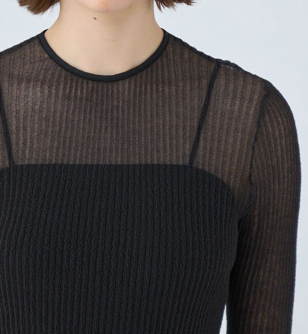 Ballsey「シアーダブルジャカード バックリボンプルオーバー」|ニット・セーター|