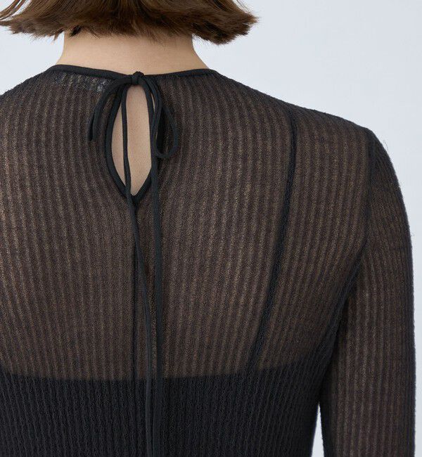 Ballsey「シアーダブルジャカード バックリボンプルオーバー」|ニット・セーター|