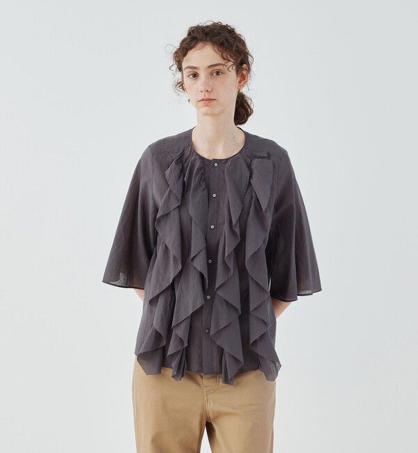GALERIE VIE「インドコットン フリルシャツ」|シャツ・ブラウス|