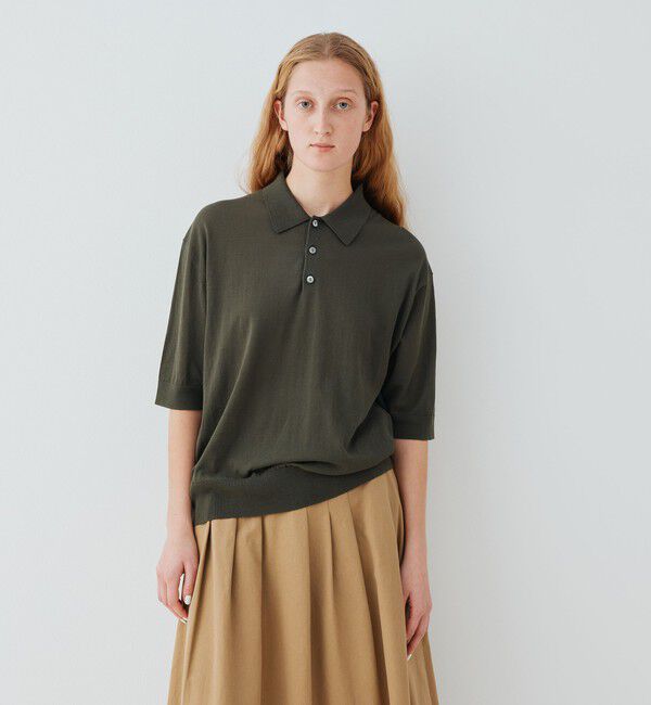 GALERIE VIE「クレープコットン ポロカラープルオーバー」|ニット・セーター|