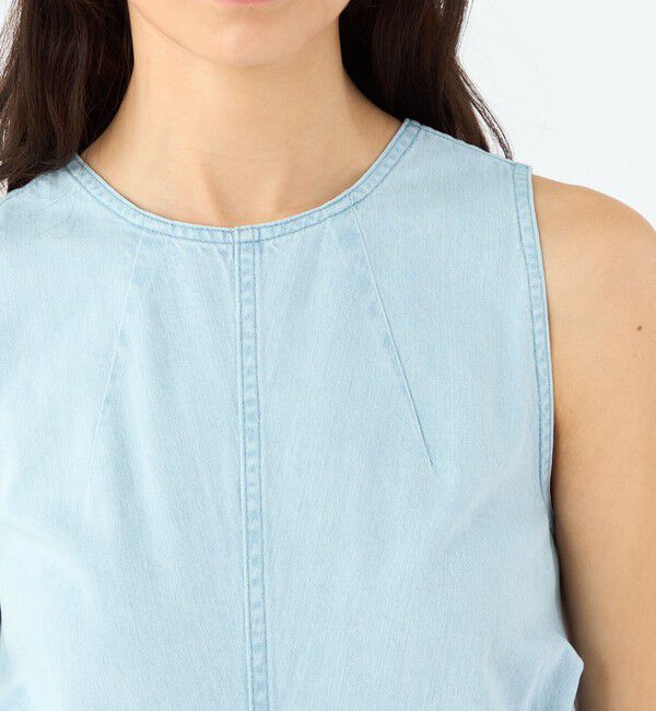 MACPHEE「コットンセルロースデニム ノースリーブワンピース」|ワンピース|
