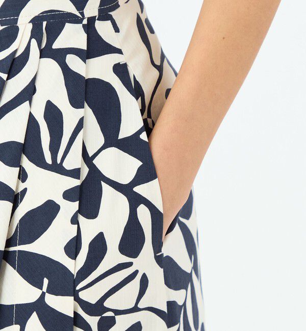 MACPHEE「ボタニカルプリント アシンメトリータックスカート」|スカート|