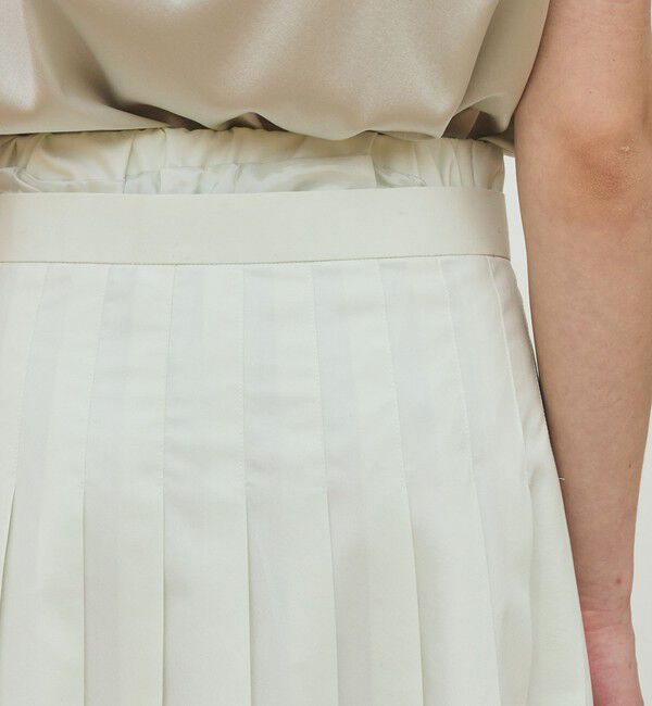 DES PRES「スビンコットンツイル プリーツスカート」|フレア|