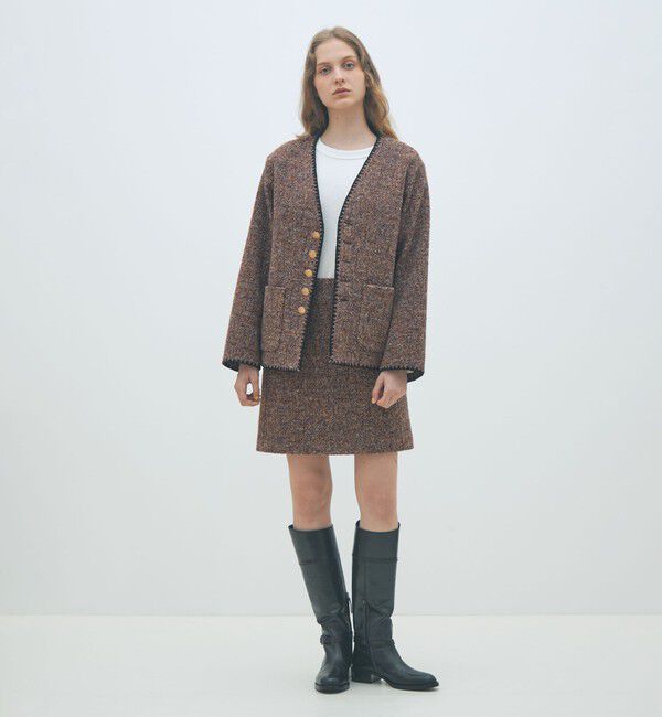 MACPHEE「スライバージャージー ミニスカート」|台形|