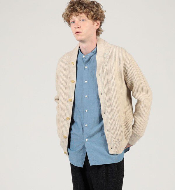 TOMORROWLAND MENS「ウールカシミヤシルク リブVネックカーディガン」|ニット・セーター|