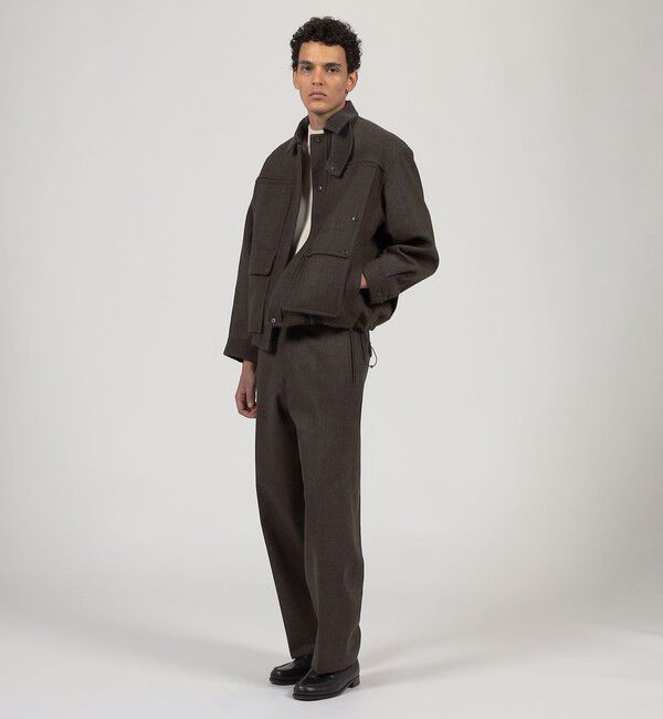 TOMORROWLAND MENS「ウールメルトンストライプ ショートブルゾン」|ブルゾン・スタジャン|